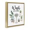 Stupell Industries Hygiene Phrase with Plants Floater Framed Canvas Wall Art Design by Masey St. Studios